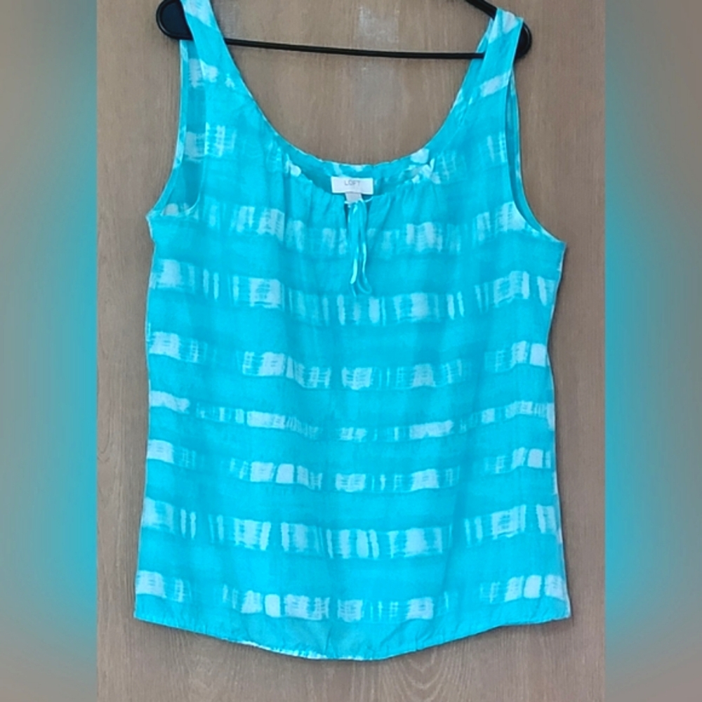 LOFT 72% cotton 25% silk sleeveless top Large